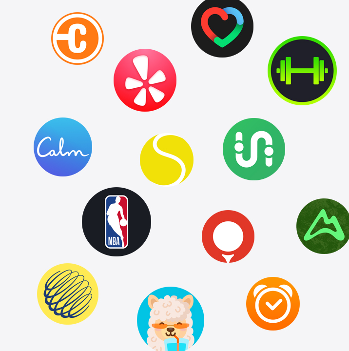 Les icônes de plusieurs apps Apple Watch sur l’App Store.