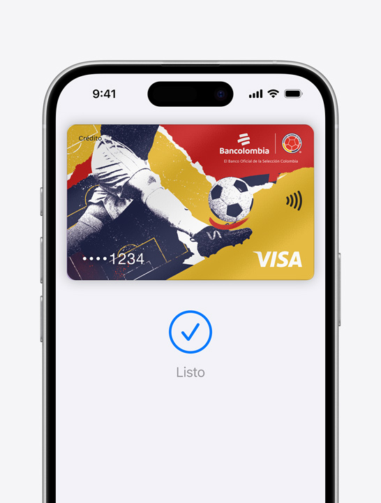 Apple Pay con una tarjeta de crédito Apple Card en una pantalla.