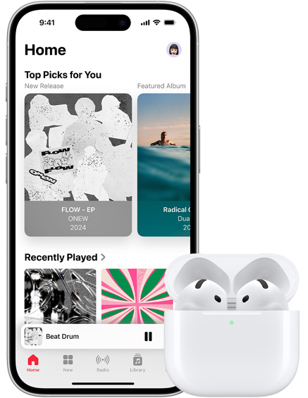 示範使用 iPhone 與 AirPods 的接續互通功能