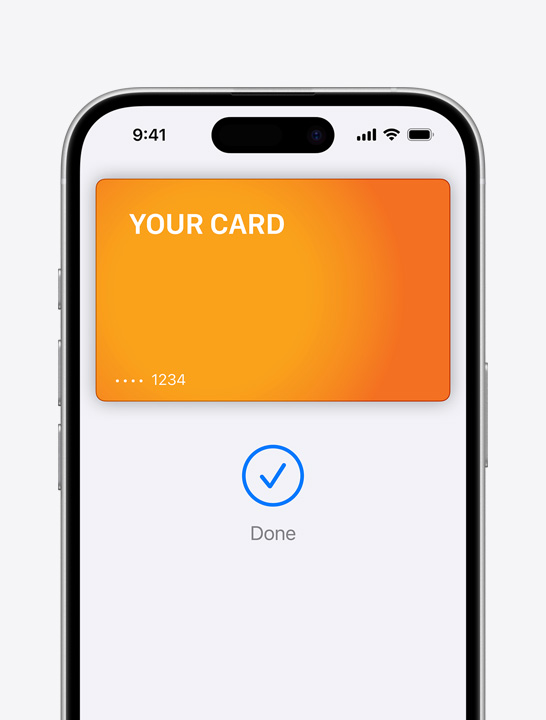 Kreditna kartica za Apple Pay na zaslonu.