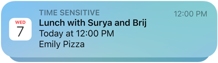 Image of Calendar app push notification