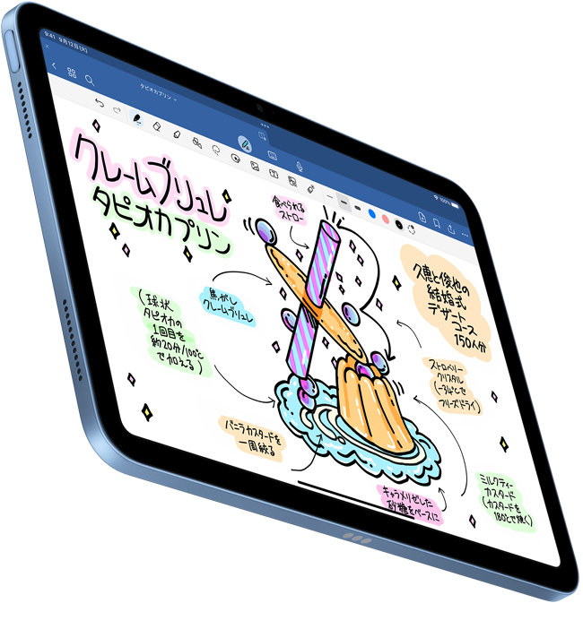 Goodnotes 6で作成された手書きの書類がiPad上に表示されている。