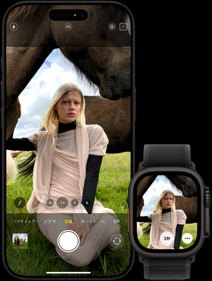 iPhoneとApple Watchの連係機能を示す画像