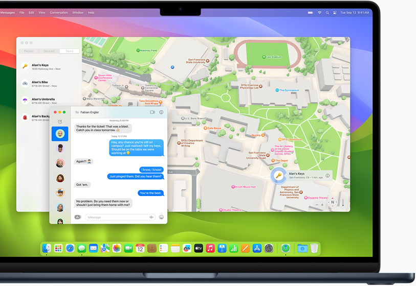 Find My shown on a MacBook Air