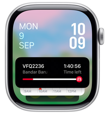 An Apple Watch screen displaying the Uber app widget