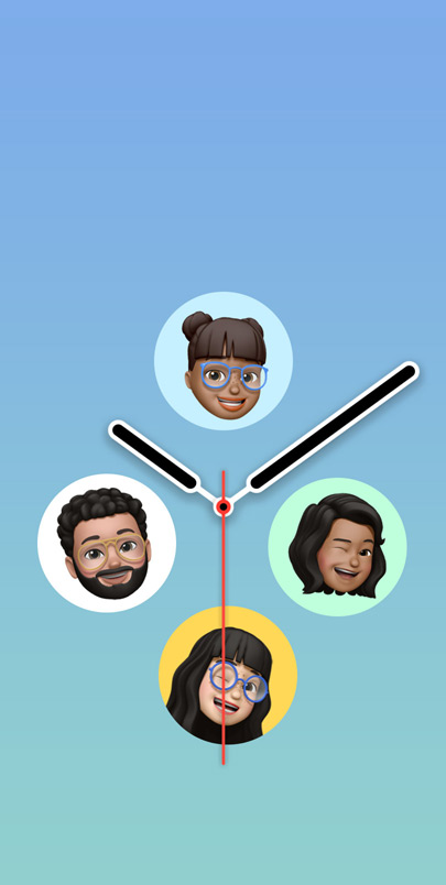 Illustration of two children’s hands. Each is wearing an Apple Watch SE. Click the plus button to see more information on Family Setup features.