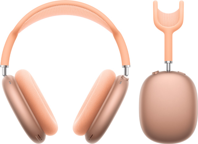 AirPods Max Orange snimljen sprijeda i sa strane