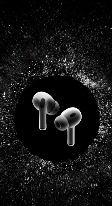 سماعات AirPods Pro تتأرجح في الفضاء.