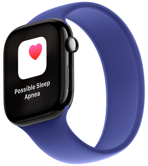 Upozornění na možné projevy spánkové apnoe na Apple Watch Series 10.