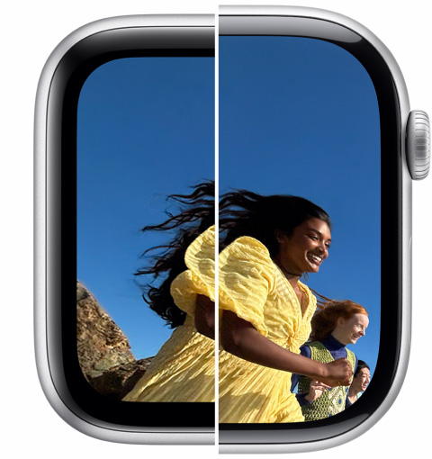 Comparación entre el tamaño de la pantalla del Apple Watch Series 10 y la pantalla del Apple Watch Series 4, Apple Watch 5, Apple Watch 6 y Apple Watch SE.